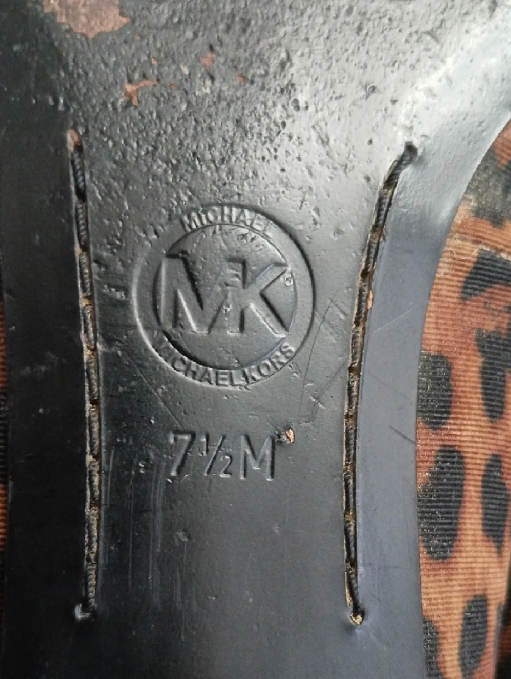 MICHAEL Michael Kors Leopard-Print Logo Ballet Flats - Brown/Black - Picture 6 of 7